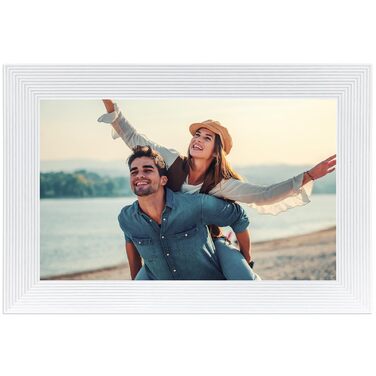 Frameo Цифровий фоторамка 10.1 дюйма з Wi-Fi, HD сенсорний екран, 16GB пам'яті, автоматичне обертання, підтримка фото та відео, настінний монтаж