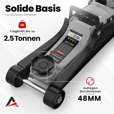 Гідравлічний домкрат Wagenheber 2.5T низькопрофільний для легкових авто та авто з низькою посадкою, до 2500 кг, з кейсом, 3 гумові накладки + адаптер (світло-сірий)