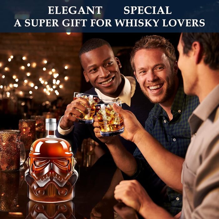 Набір для віскі з карафіною та 2 склянками 150мл, для бренді, скотчу, горілки. Подарунок для тата, чоловіка, друга