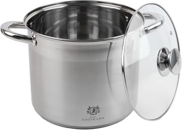 Німецький каструль з нержавіючої сталі 16л, Ø 30 см - великий каструль для супу, пасти, індукція, всі плити