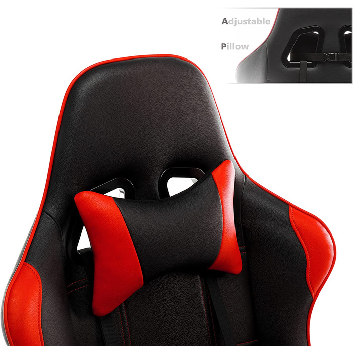 Ігрове крісло IntimaTe WM Heart ергономічне з підставкою для ніг обертається 56х56х132 см червоне