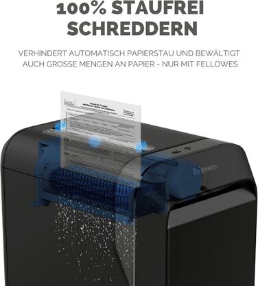 Fellowes знищувач паперу High Security (P5), офісний, Powershred LX221, Microcut, 30 л кошик, 100% без залишків, Safesense, 2000 частинок/арк (2x12 мм), 20 арк