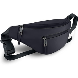 Преміальна поясна сумка та нагрудна сумка для жінок та чоловіків чорна (штучна шкіра) - Поясна сумка та сумка через плече Високоякісна сумка для відпочинку, спорту та подорожей - Стильна, елегантна сумка через плече та слінг (1.2 л), 3KIND -
