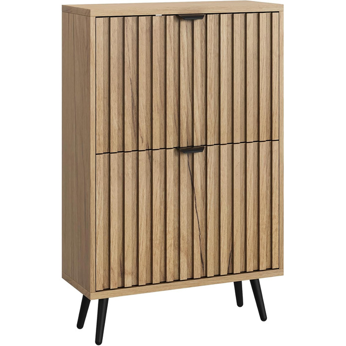 Шкаф для взуття Smuxee з 2 відкидними полицями, 60 см. Сірий шаф для взуття з рельєфним дизайном, незалежний органайзер для взуття для передпокою, коридору, вітальні або гардеробу.