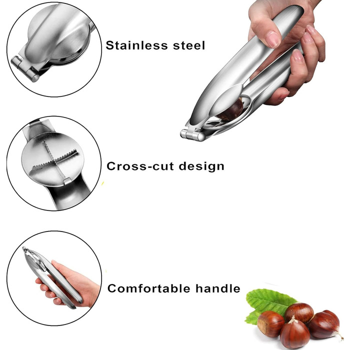 Щипці для каштанів PTBWS, різак для каштанів, ніж для каштанів, різак для каштанів, затискач для каштанів