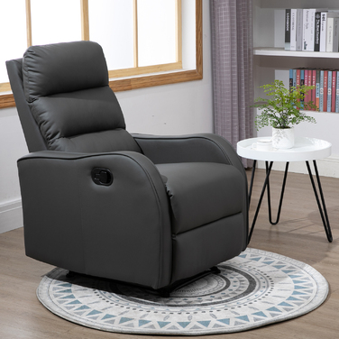 Реклайнер HOMCOM Recliner з функцією гойдання та відкидання, поворотний з підсклянником з тканини з мікрофібри для вітальні та відпочинку