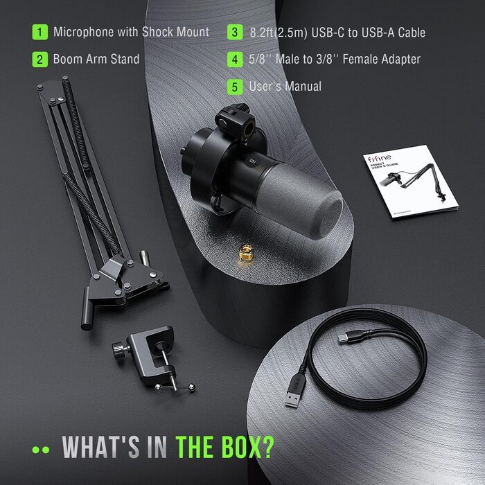 FIFINE K688: Студійний мікрофон XLR/USB для запису вокалу, подкастів, стрімінгу та геймінгу. Динамічний, з кардіоїдною характеристикою, навушником 3.5 мм та кнопкою мовлення.