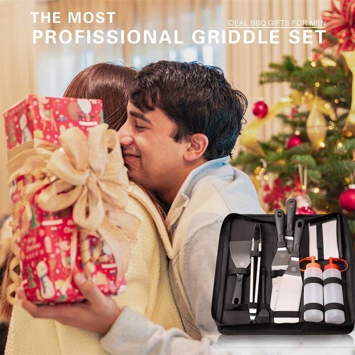 Набір для грилю Huolewa, нержавіюча сталь, 9 предметів: лопатка, щітка, викрутка, сумка. Професійний аксесуар для BBQ, тепаньякі та кемпінгу