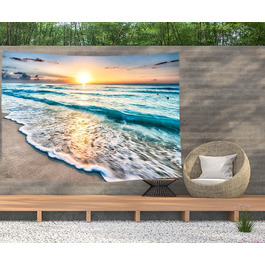 Морські хвилі Пляжна природа - Гобеленовий плакат - 200x150 см - Садовий плакат - Гобелен великий - прикраса аксесуара для саду та вітальні