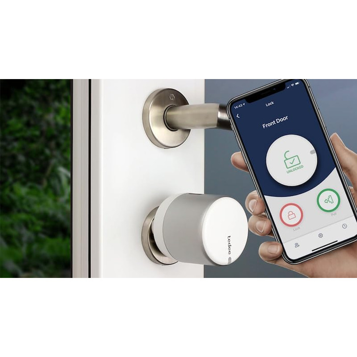 Розумний дверний замок, модернізований, керування додатками, iPhone та Android, срібло