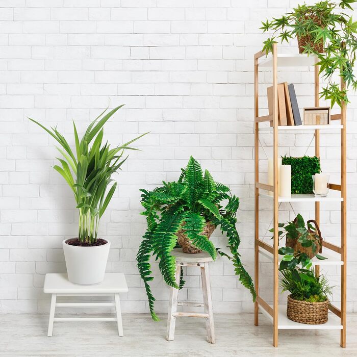 Підставка для ніг Relaxdays з бамбука, до 100 кг, стійкий приставний стільчик, 20 x 33 x 21,5 см, дитячий стільчик для ванної, білий