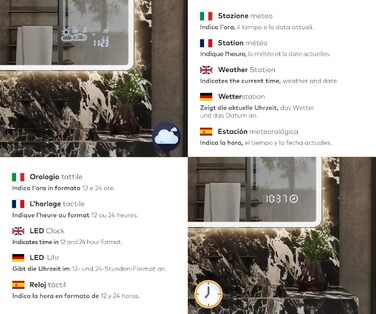 Дзеркало для ванної кімнати з підсвічуванням LED, 120x70 см, без рами, сучасний дизайн, на замовлення, Ambient Line