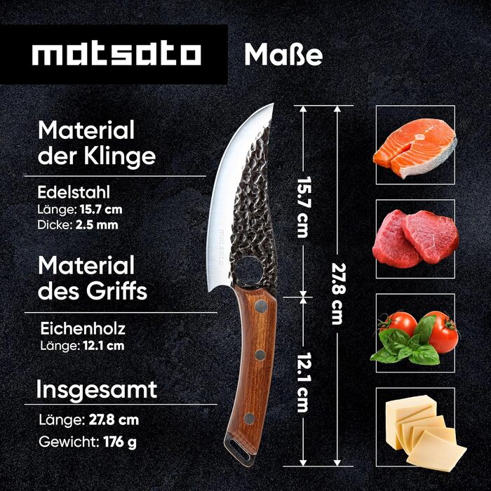 Ніж кухарський Matsato 15 см - оригінальний кухонний ніж для нарізання та подрібнення