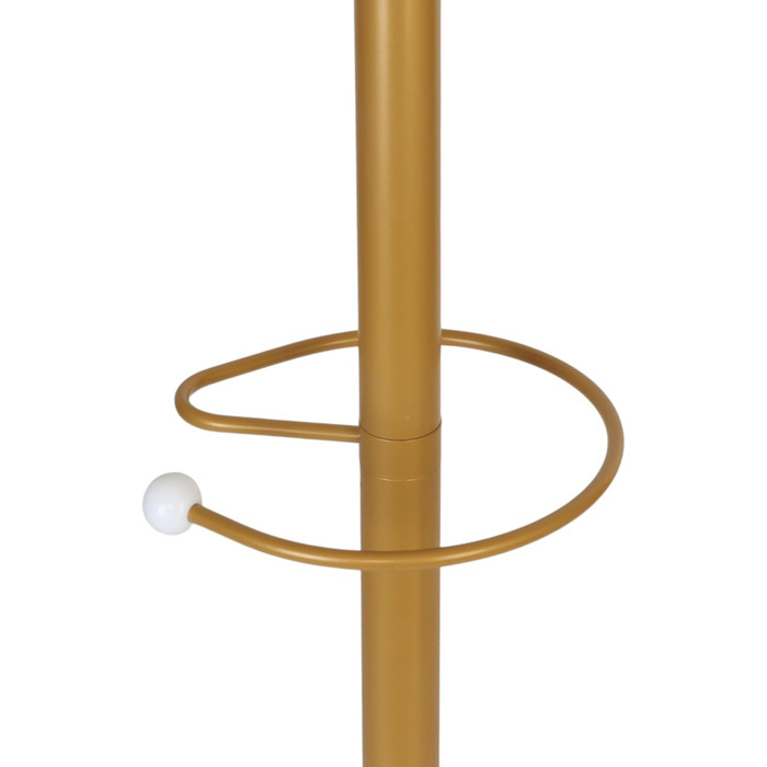 Стійка для одягу Relaxdays з підставкою для парасольки, 16 гачків, 176,5 x 36,5 см, мармурова основа, золота/біла