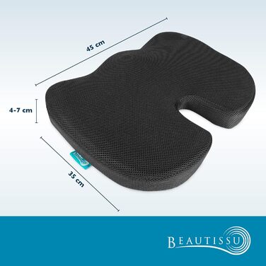 Подушка для сидіння Beautissu BeauErgo GS Memory Foam з гелевим наповнювачем - ергономічна підставка для автомобіля та офісного крісла, з ефектом охолодження