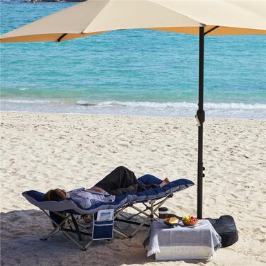 Розкладне кемпінгове ліжко Yaheetech з матрацом та сумкою для транспортування, 191 x 67 см, до 150 кг, сірий матрац та чорний каркас