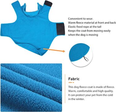 Зимова куртка для собак Bwiv, жилет для великих собак, тепла вітрозахисна куртка для собак, флісовий одяг для домашніх тварин, халат на липучці, для захисту живота, світловідбиваючі зимові куртки, отвір для повідця XXL (довжина спини 43 см, груди 60-72 см