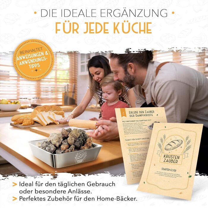 Форма для випікання хліба з кришкою та кошиком для підйому тіста - Robuste 28 см, чавун - ідеальна для хліба, тостів, випікання в чавунному горщику, аксесуари для випікання, парова шапка з лавовими каменями