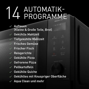 Мікрохвильова піч Panasonic NN-GD35HBGTG з грилем та функцією пару (23 л, 1000 Вт, чорна) - Комбінована мікрохвильова піч з піца-панеллю