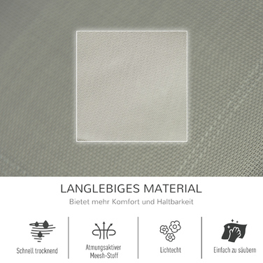 Крісло-гойдалка, садове крісло-гойдалка, шезлонг з металевою сіткою, чорний + світло-сірий, 150 x 62 x 88 см