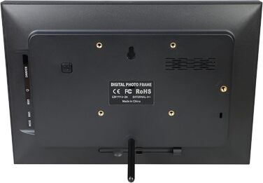 Frameo Цифровий фоторамка 10.1 дюйма з Wi-Fi, HD сенсорний екран, 16GB пам'ять, автоматичне обертання, віддалене завантаження фото та відео, настінний монтаж (чорний)