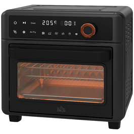 HOMCOM міні-піч з конвекцією 40-220 °C, об’ємом 13 л, з дека, решітки для грилю та піддону для крихт. Міні-піч з функцією фритюрниці та 12 програмами для різноманітного приготування їжі.