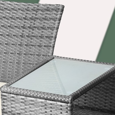 Лавка для кіно з поліротангу сіра/бежева 143x55x88см