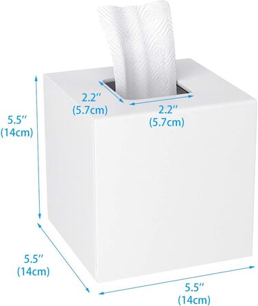 Коробка для косметичних серветок HIIMIEI, коробка для акрилових серветок 25,0 13,0 9,0 см / Коробка для серветок з магнітною кришкою для їдальні, ванної, спальні, автомобіля, офісу (білий, 14 14 14 см)