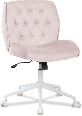 Крісло для дому та офісу Symino з регульованою висотою, функцією гойдання 12°, обшите штучною замшею, 360° обертання, ергономічне, до 150 кг, велике, рожеве