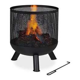 Кошик для вогню Relaxdays з сітчастою обшивкою