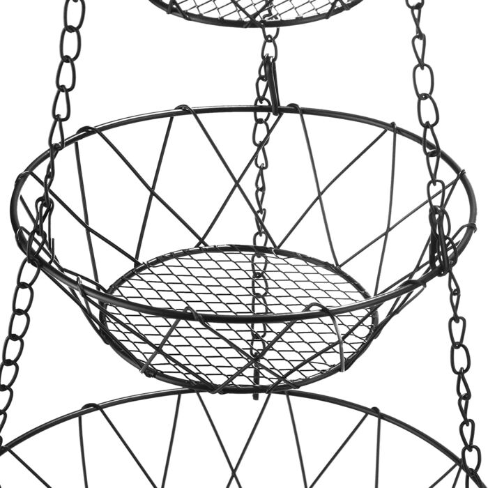 Підвісна кошик для фруктів com-four - підвісна кошик для фруктів-індивідуально регульовані підвісні Двоярусні Вішалки для кухні - підвісна кошик для фруктів