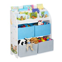 Поличка Relaxdays для дітей з 4 тканинними кошиками