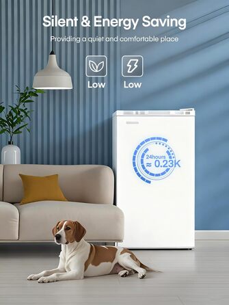 Компактний холодильник FOHERE на 90л з морозильною камерою, регулюванням температури (7 рівнів) та відділенням для овочів, білий