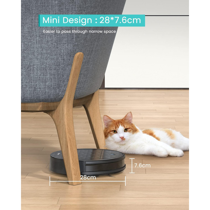 Робот-пилосос LEFANT M330 з функцією миття, 5000Pa, лазерна навігація, PSD-технологія, керування через додаток, 160 хв, для тварин, килимів, твердих підлог, сірий (M1 Чорний)