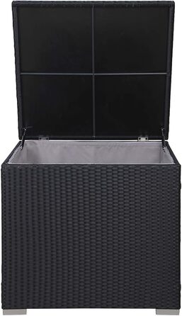 Набір садових меблів SVITA California з ротангу (лаунж, диван-софа, чорний, з ящиком для подушок)