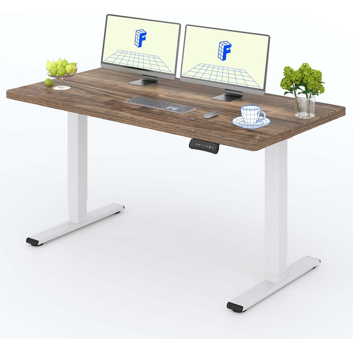 Регульований за висотою стіл FLEXISPOT 160x80 см, електричний, білий + білий, 160 кг, з телескопічною основою