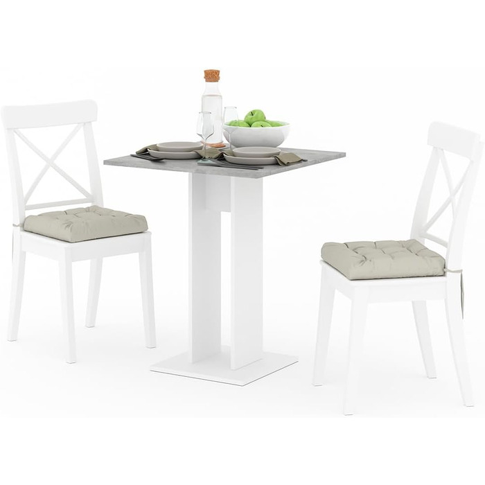 Стіл журнальний Vicco Repose, 65x65 см, бетонний, для вітальні/їдальні