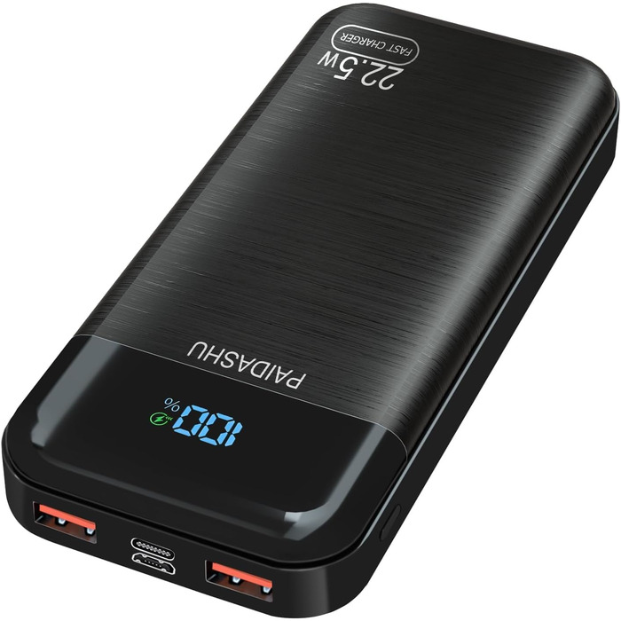 Зовнішній акумулятор 27 000 мАг, повербанк PD3.0 QC4.0 USB C 22,5 Вт, швидкий зарядний пристрій з LCD дисплеєм