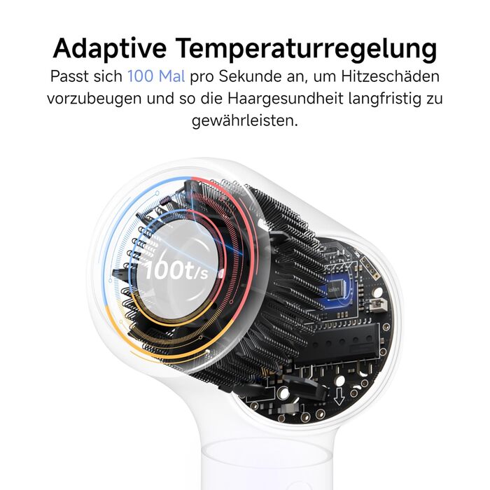 Високошвидкісний фен для волосся Laifen Neo з безщітоковим мотором 110 000 об/хв, 200 млн негативних іонів та 2 магнітними насадками, чорний