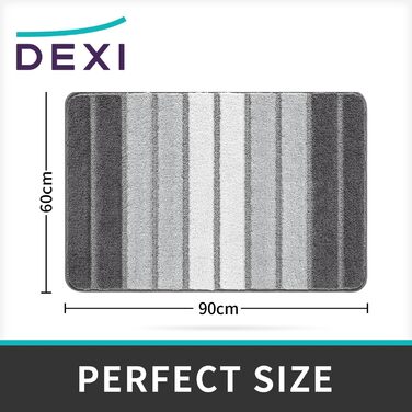 Килимок для ванної кімнати DEXI нековзний, поглинаючий, м'який, можна прати в пральній машині (60x90см, сірий)