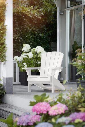 Пластикове крісло Keter Allibert Troy Adirondack, антрацит, для саду, тераси та балкона, 93x81x96.5 см, стійке до погодних умов