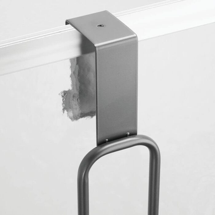 Душова полиця mDesign для підвішування над душовими дверима - практична душова полиця без свердління - органайзер для душу для підвішування з металу, стійкого до іржі, для всіх душових аксесуарів - графітовий сірий