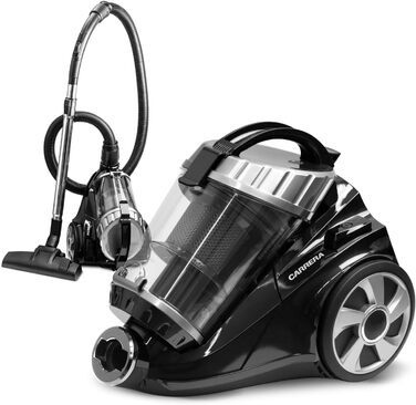 Пилголом Carrera чорного кольору: пилосос циклонного типу, з кабелем, компактний, 800W, HEPA-фільтр, висока потужність всмоктування