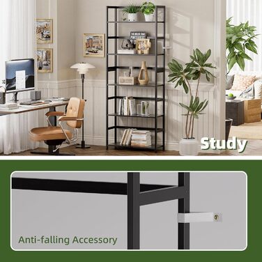 Багатоярусна полиця для книг, індустріальна з бамбуковим каркасом, дерев'яна полиця-вітрина для дому та офісу, органайзер для зберігання, рустикальний коричневий (чорний)