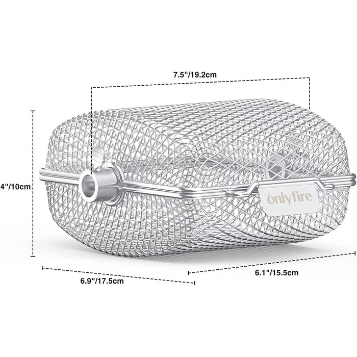 Кошик для стейків, креветок, м'яса і риби Onlyfire (19 x 19 x 9,4 см), 2 шт.