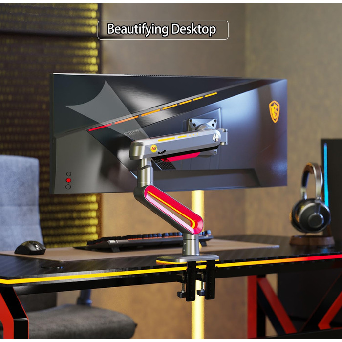 Кріплення для монітора NB Ergonomic RGB, 32-60 дюймів, для широких моніторів, до 20 кг, VESA 75/100 мм (червоний)