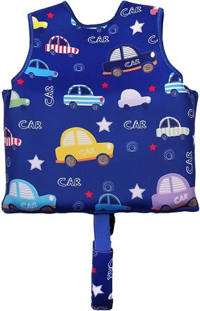 Дитяча плавальна куртка, плавки для малюків, плавальний купальник з регульованим верхом для дітей унісекс (автомобіль небесно-блакитний, 1520 кг (Рекомендований вік 2-3 роки))