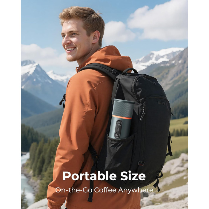 Портативна кавомашина для еспресо COTGCO 20 bar з акумулятором 13500mAh | Сумісна з капсулами Nespresso | Для кемпінгу, авто, офісу (Блакитна)