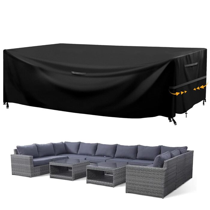 Водонепроникний чохол для садово-патіо меблів GARPROVM, 315x180x74 см, Oxford тканину