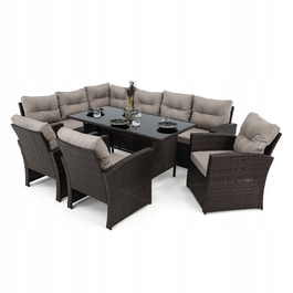 Комплект садових меблів із техноротанга EMWOmeble, сірий, 5 предметів